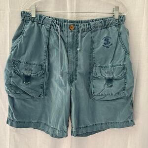 Pusser's West Indies Vintage 90s Nautical Cotton Cargo Shorts Medium Blue